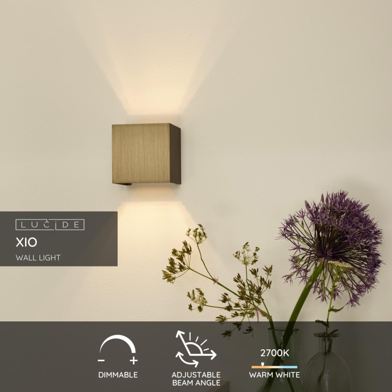 Lucide XIO - Nástenné svietidlo - LED Dim. - G9 - 1x4W 2700K - Rust Brown
